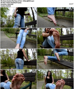 Barefoot Flip Flops At Park - 1080p